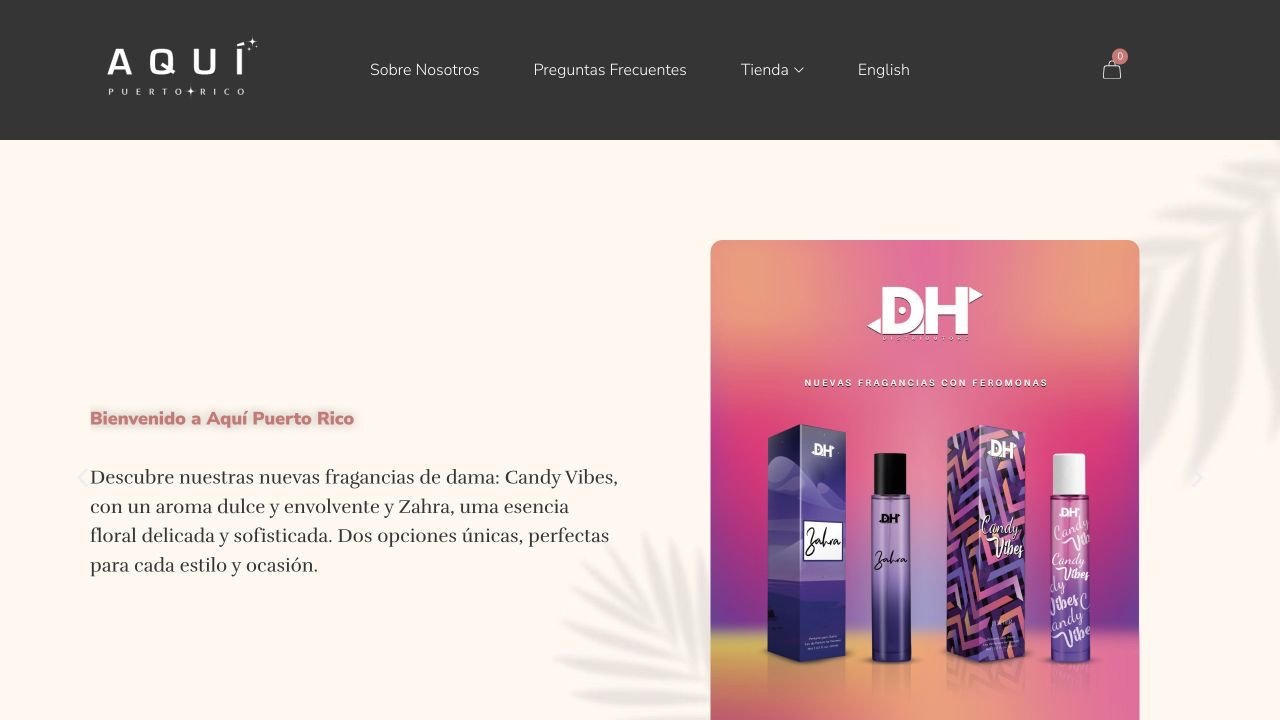 Captura del sitio web de Aquí Puerto Rico
