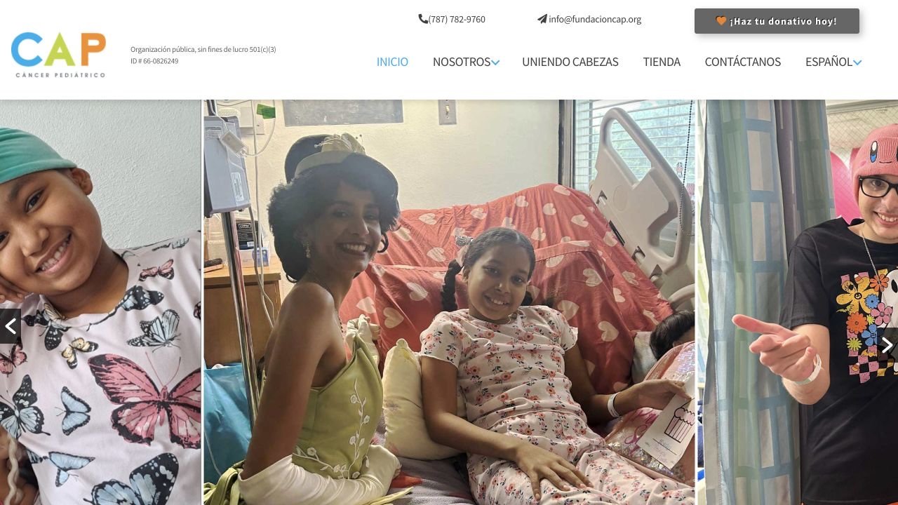 Captura del sitio web de Fundación CAP